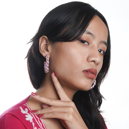 Elegant Mini Beaded Hoop Earring - HASHTACK