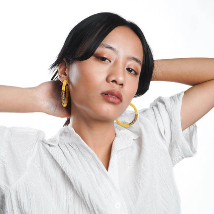 Golden Yellow Beaded Hoop - HASHTACK