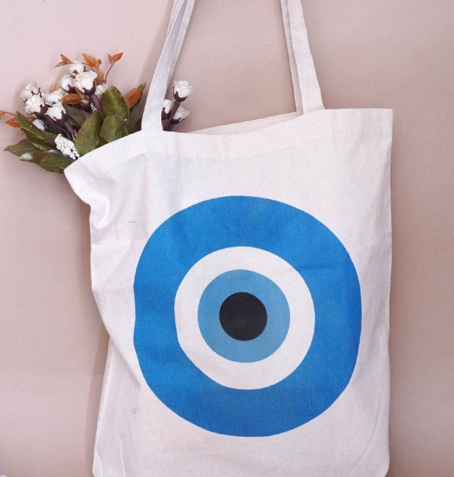 Evil Eye Canvas Tote Bag - HASHTACK