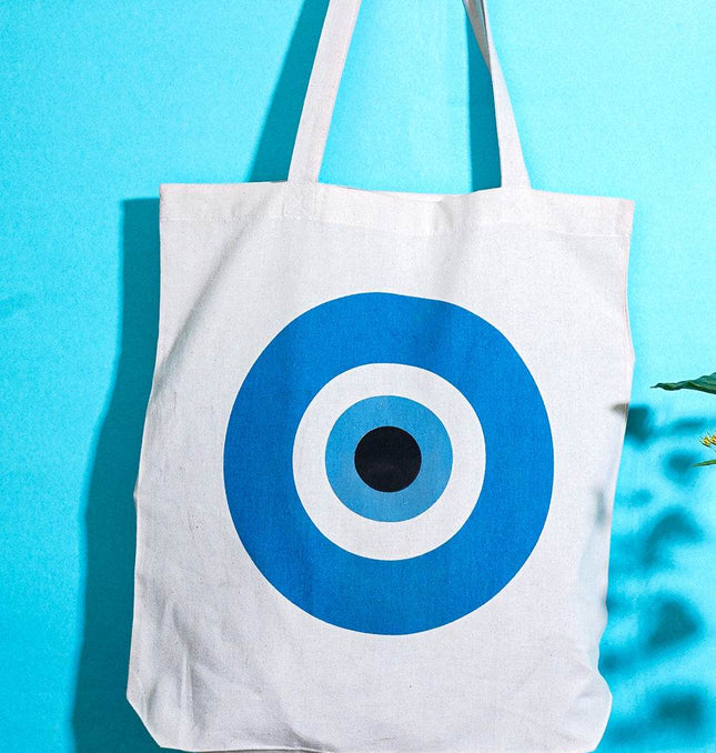 Evil Eye Canvas Tote Bag - HASHTACK