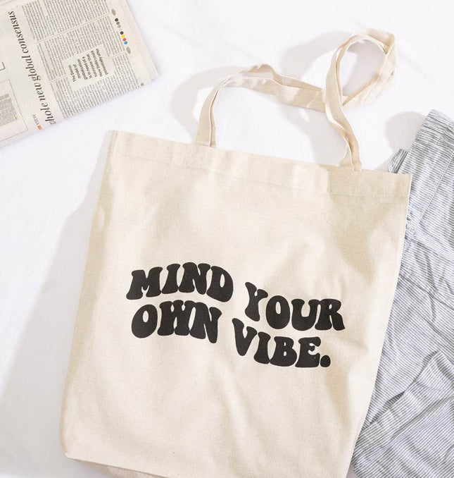 Mind Your Own Vibe Tote Bag - HASHTACK