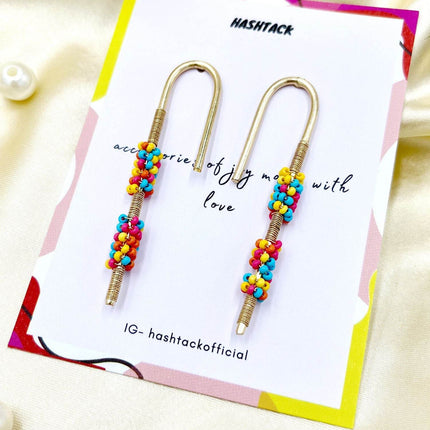 Umbrella Stick Multicolour Beaded Earrings - HASHTACK