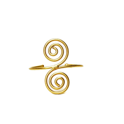 Elegant Swirl Design Gold Brass Cuff - HASHTACK