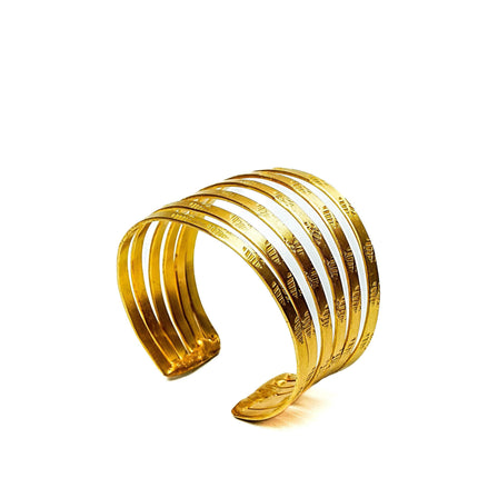 Brass Multi Layer Golden Cuff - HASHTACK
