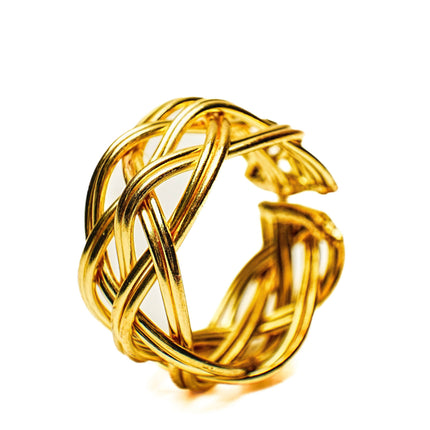 Swirl Adjustable Brass Ring- Set Of 2 - HASHTACK