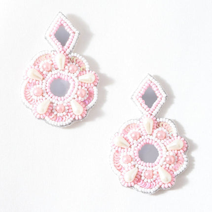 Blush Pink & White Pearl Earrings - HASHTACK