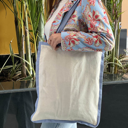 Blue Liner Canvas Tote Bag - HASHTACK