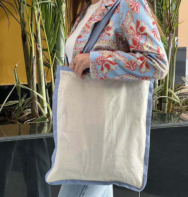 Blue Liner Canvas Tote Bag - HASHTACK