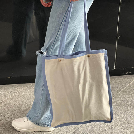 Blue Liner Canvas Tote Bag - HASHTACK
