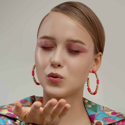 Pink Paradise Hoop Earrings - HASHTACK