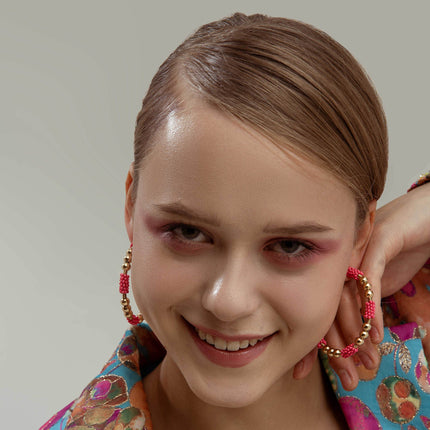 Pink Paradise Hoop Earrings - HASHTACK