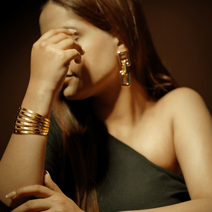 Brass Multi Layer Golden Cuff - HASHTACK