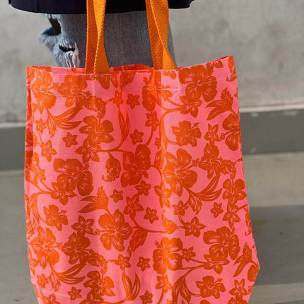 Orange Blossom Chic Canvas Tote Bag - HASHTACK
