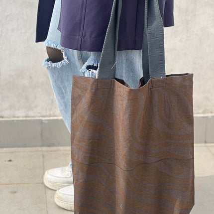 Coffee Swirl Canvas Tote Bag - HASHTACK