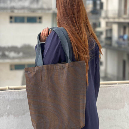 Coffee Swirl Canvas Tote Bag - HASHTACK