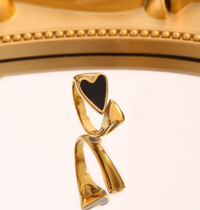 Black Love Adjustable Ring - HASHTACK