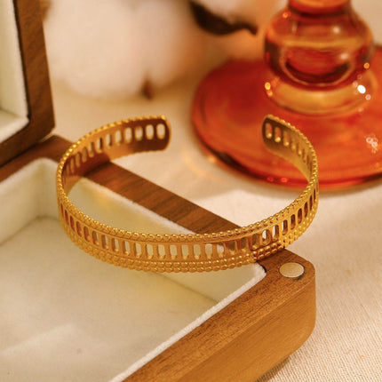 Ladder Luxe Gold Adjustable Cuff - HASHTACK