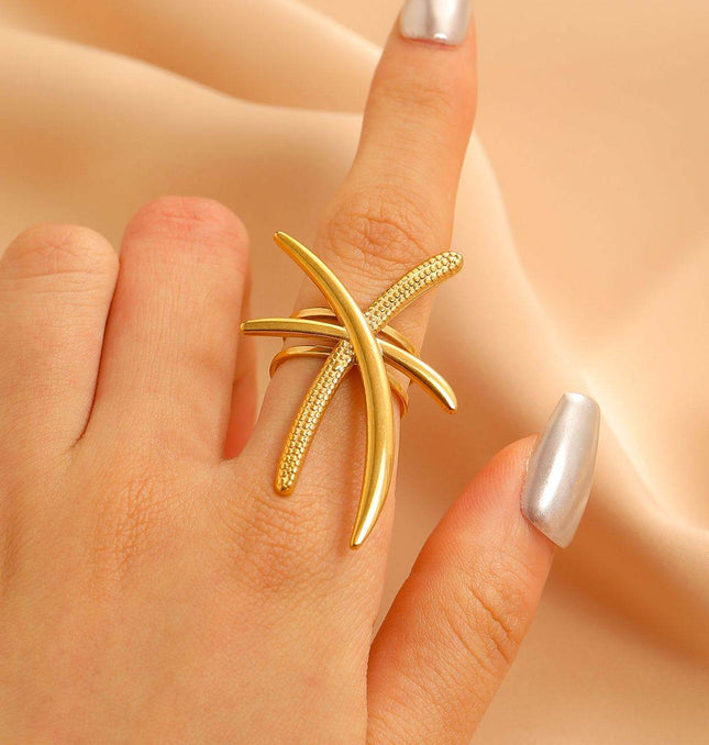 Crossline Shine Adjustable Ring - HASHTACK