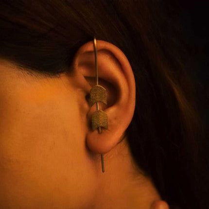Bold Edge Brass Ear Cuff
