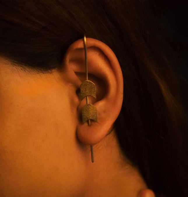 Bold Edge Brass Ear Cuff