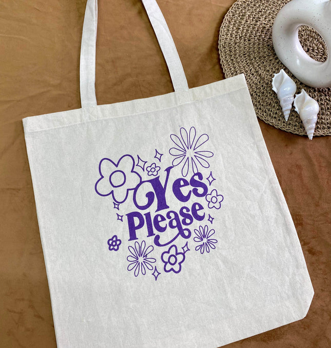 Yes Please Canvas Tote Bag - HASHTACK