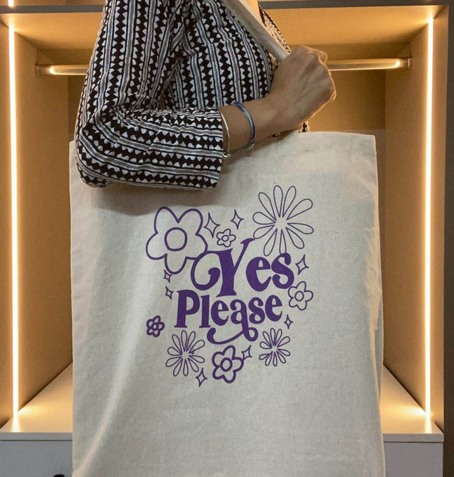 Yes Please Canvas Tote Bag - HASHTACK