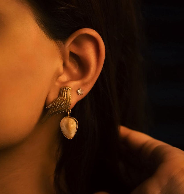 Brass Birdie Earrings