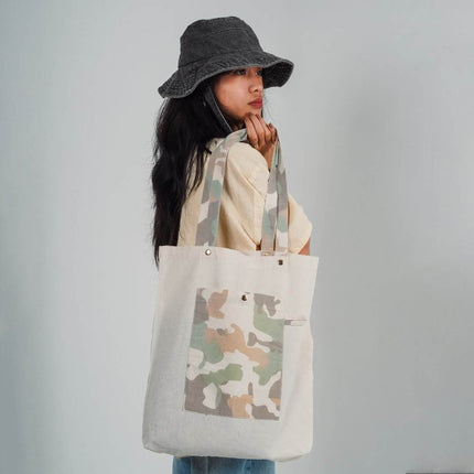 Army Chic Canvas Tote Bag - HASHTACK