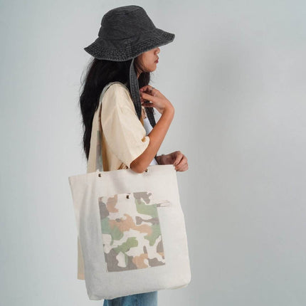 Army Chic Canvas Tote Bag - HASHTACK