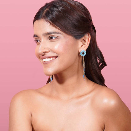 Azure Blue Hoop Earrings - HASHTACK