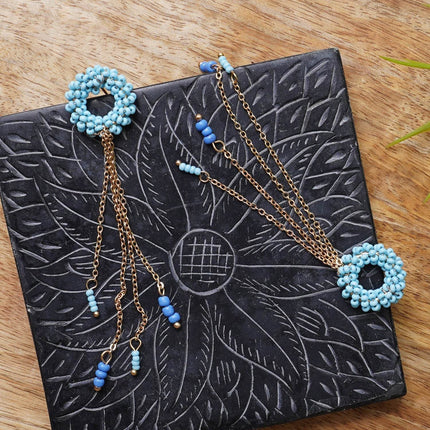 Azure Blue Hoop Earrings - HASHTACK