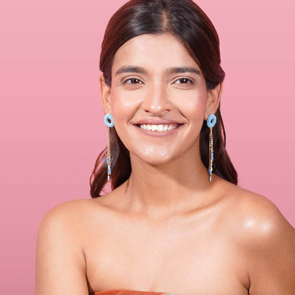 Azure Blue Hoop Earrings - HASHTACK