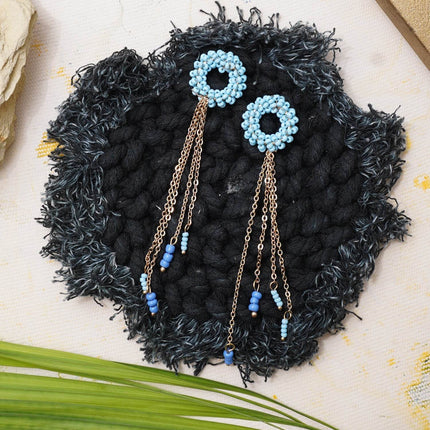 Azure Blue Hoop Earrings - HASHTACK