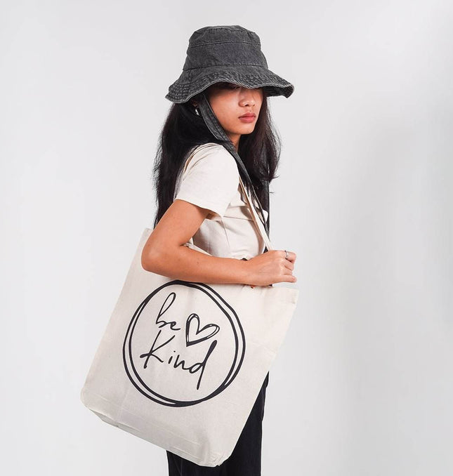 Be Kind Canvas Tote Bag - HASHTACK
