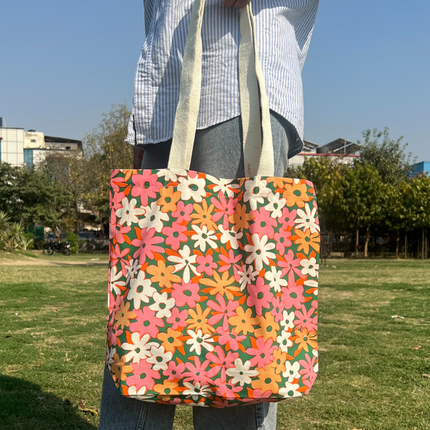 Floral Cotton Canvas Tote