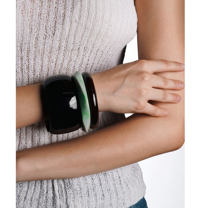 Midnight Aura Resin Bangle Set