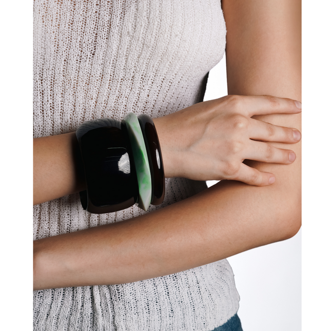 Midnight Aura Resin Bangle Set