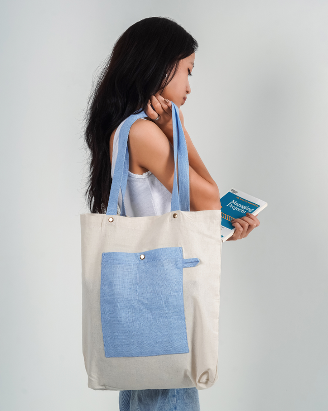 Blue Vanila Canvas Tote Bag