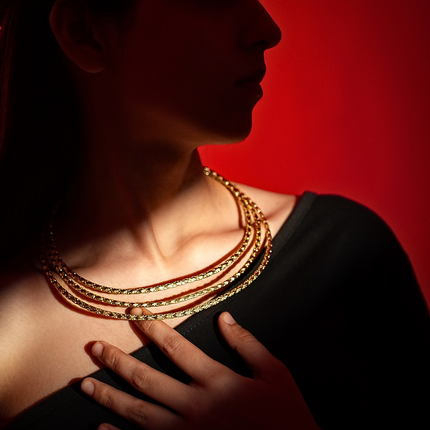 Triple Layer Brass Necklace