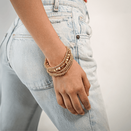 Shimmer Flex Adjustable Gold Bracelet - HASHTACK