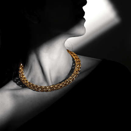 Golden Aura Adjustable Brass Necklace - HASHTACK