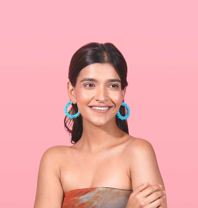 Pastel Blue Semi Hoops - HASHTACK