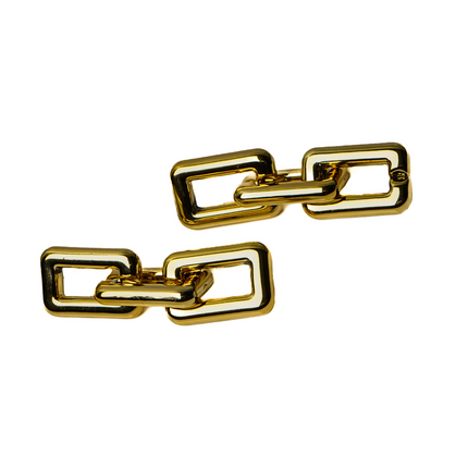 Modern Gold Link Drop Earrings