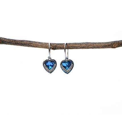 Elegant Sapphire Heart Hoop Earrings