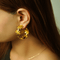 Gold Flower Brass Hoop Earrings - HASHTACK