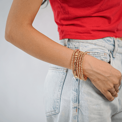 Shimmer Flex Adjustable Gold Bracelet - HASHTACK