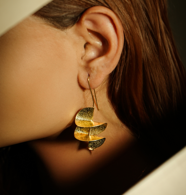 Twisted Spiral Brass Earrings