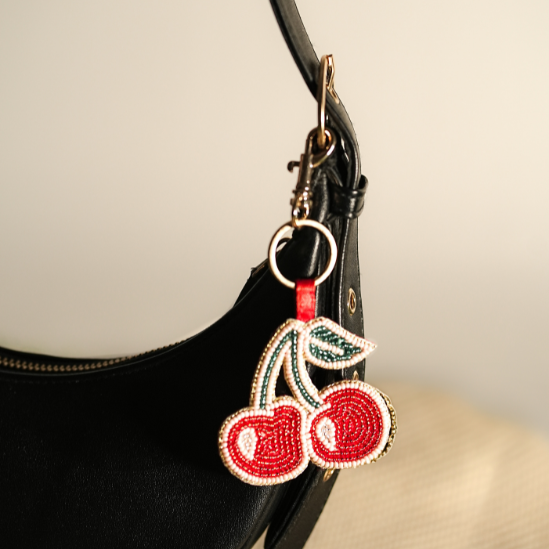 Sweet Cherry Beaded Charm