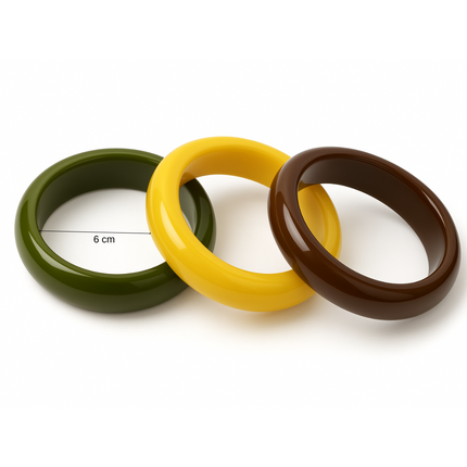 Retro Chic Resin Bangle Set