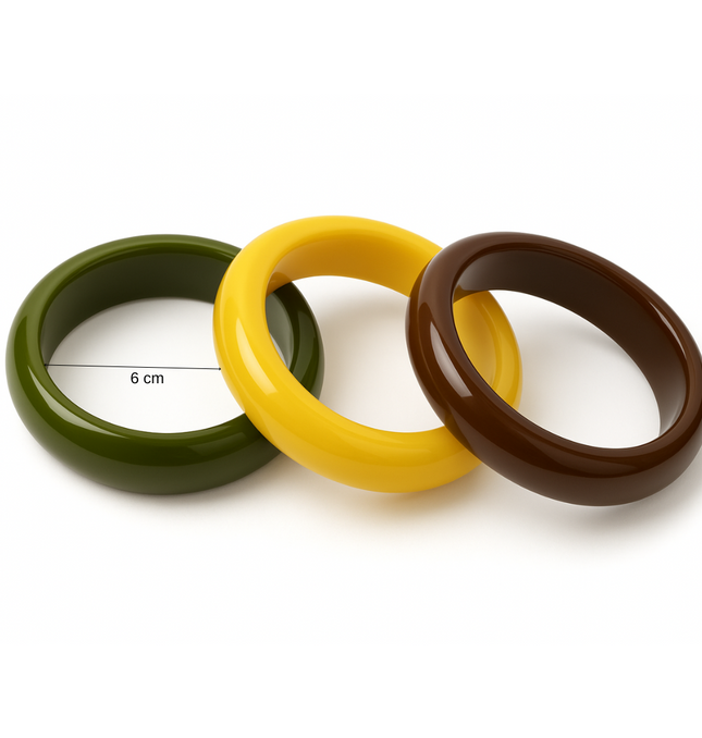 Retro Chic Resin Bangle Set